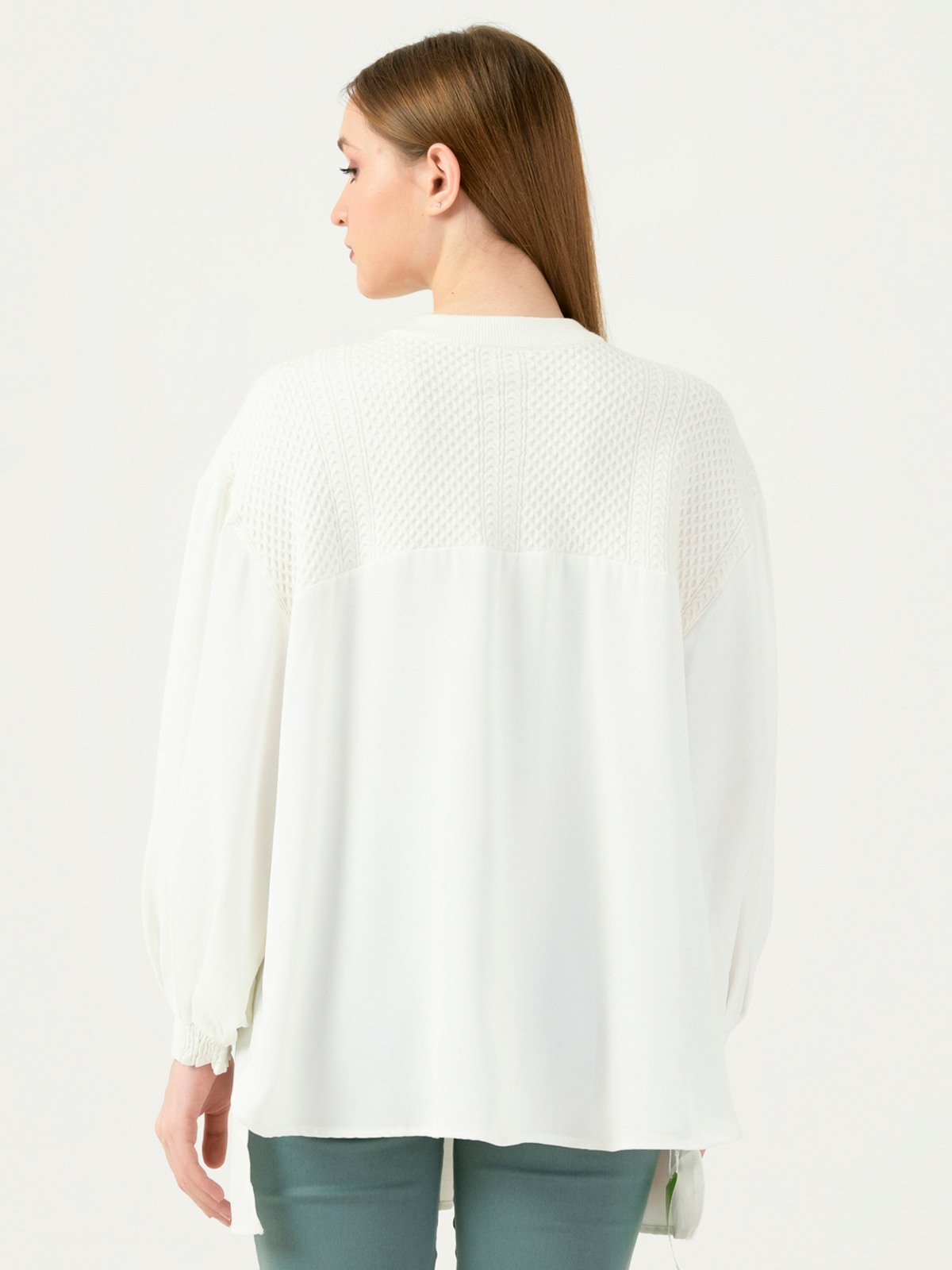 Albion Women Smart Premium White Blouson Top