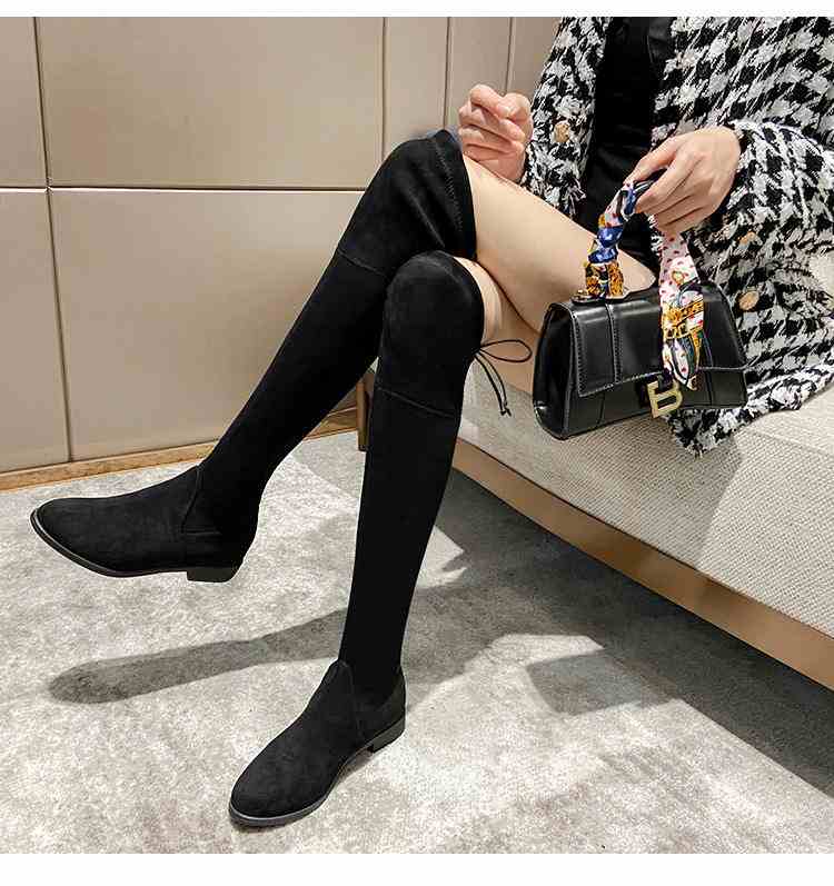 JM LOOKS Women's Long Boots, Black Synthetic Long Boots Design,Western Wears Shoes