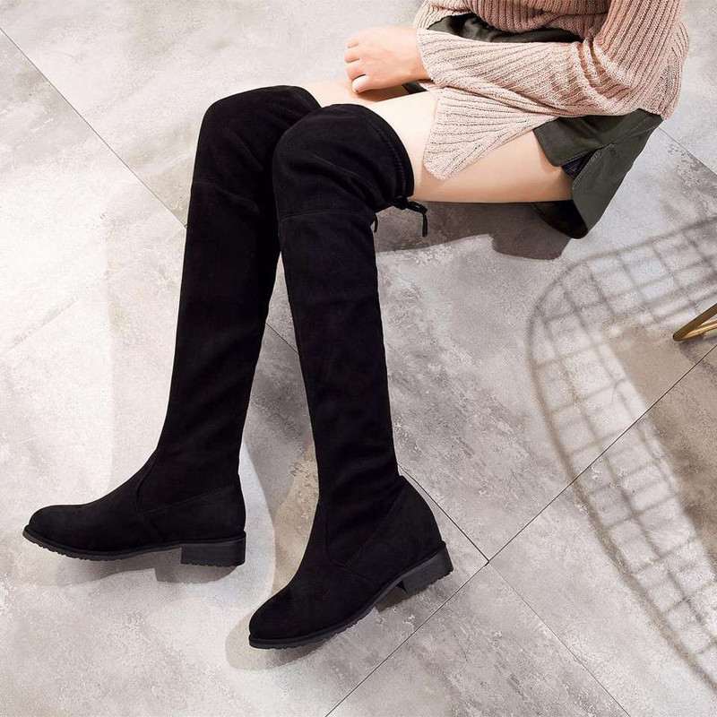 JM LOOKS Women's Long Boots, Black Synthetic Long Boots Design,Western Wears Shoes