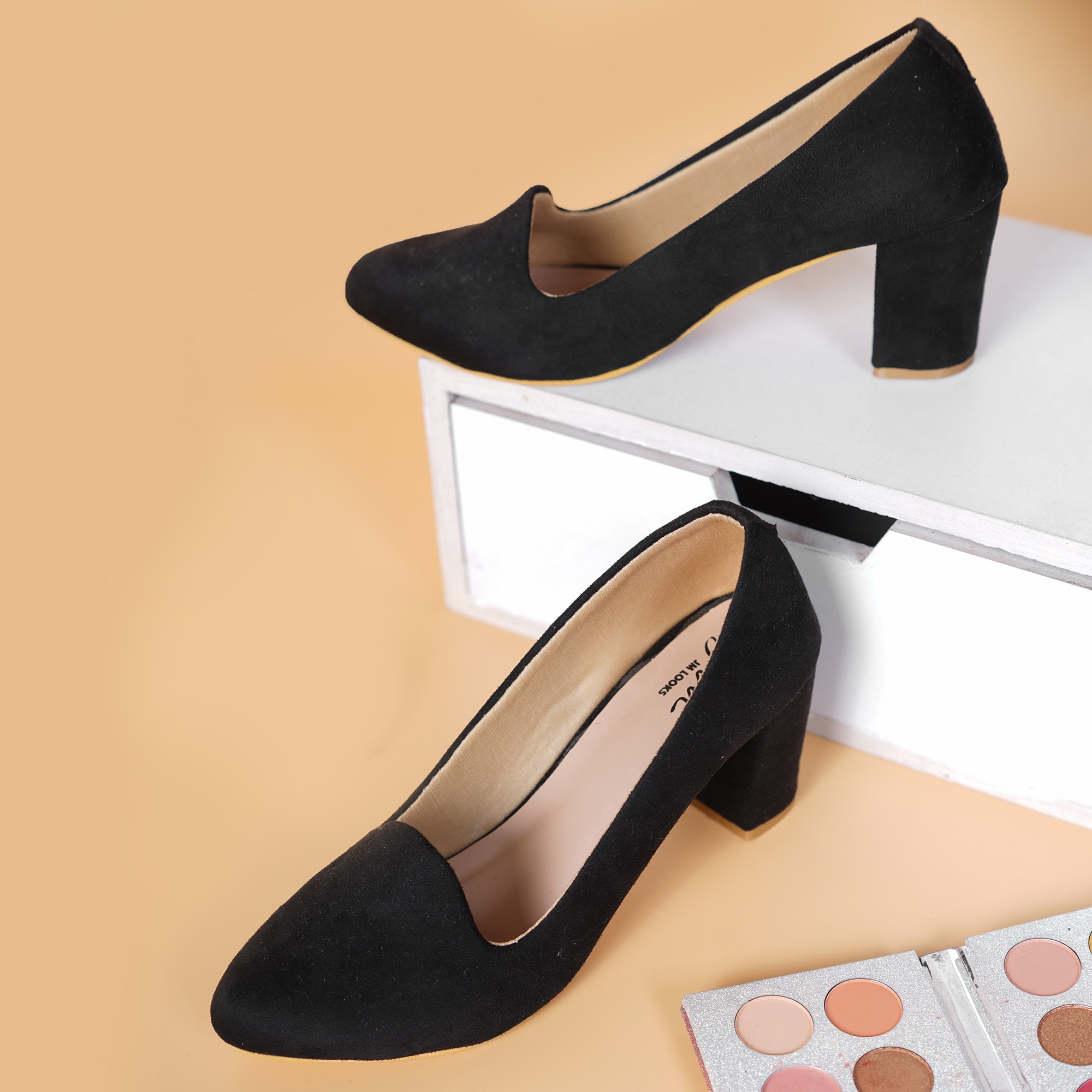Block heel top ballet shoes