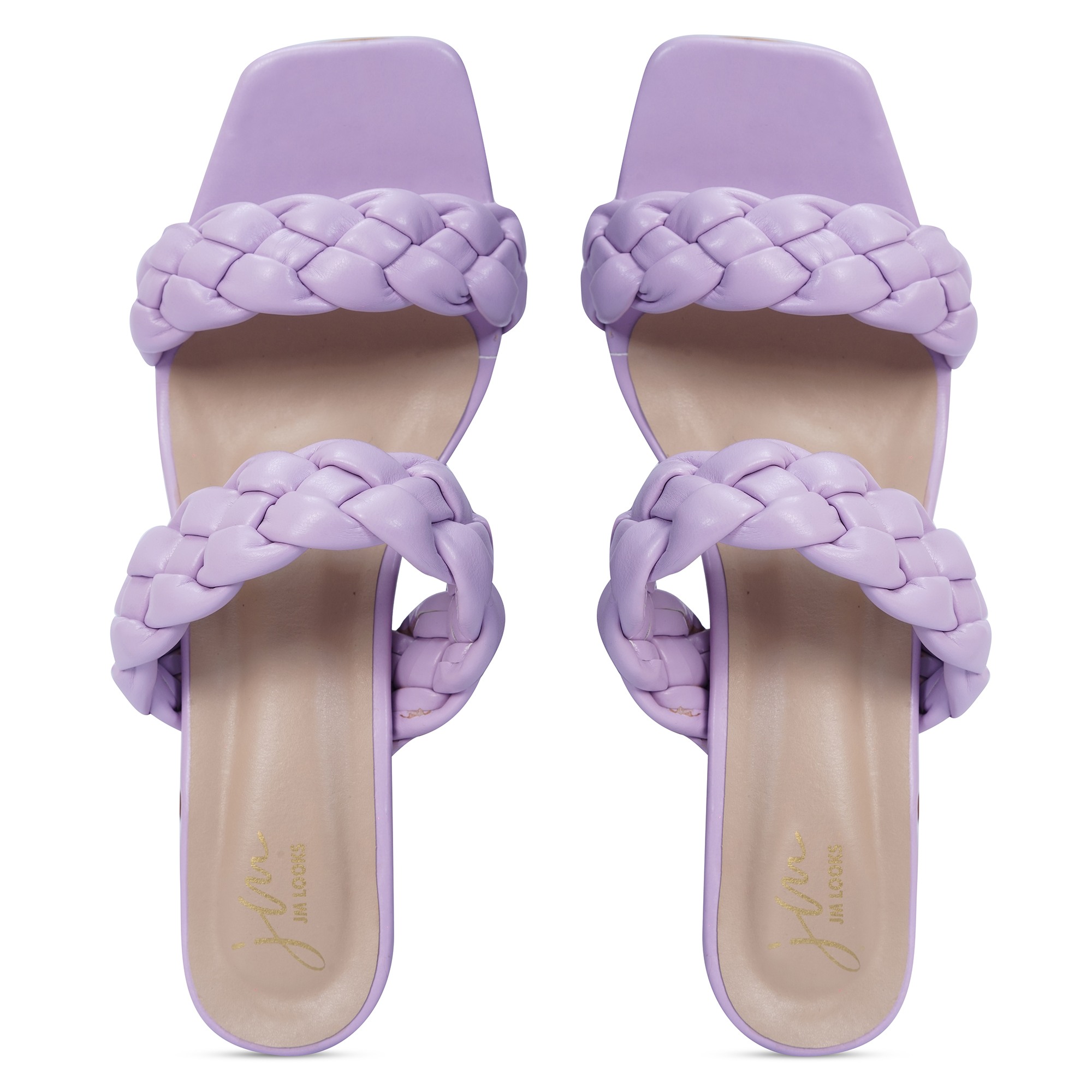 JM LOOKS Lavender Block Heels Sandal and Slipper's Comfortable Stylish Daily Use Wear Casual and Party 