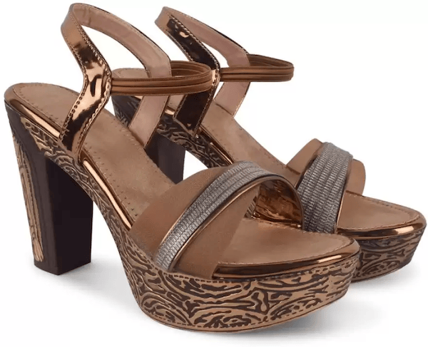 Bronze satin platform sandals – Loriblu.com