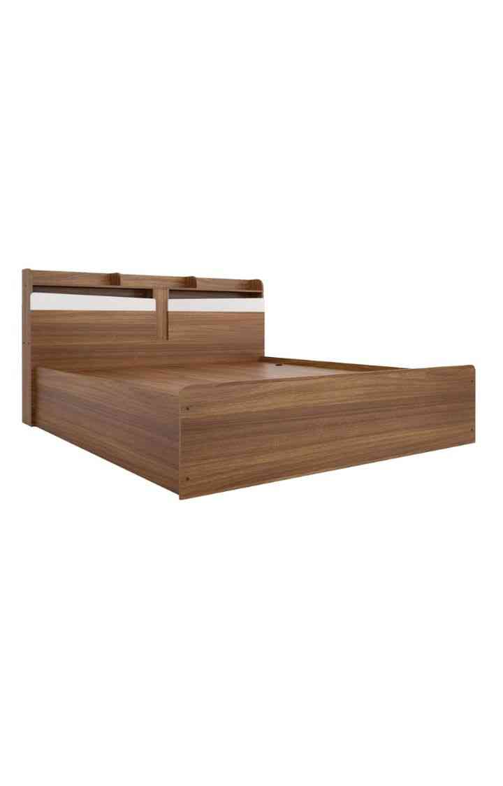 neudot Calton King Engineered Wood Hydraulic Bed - Teak