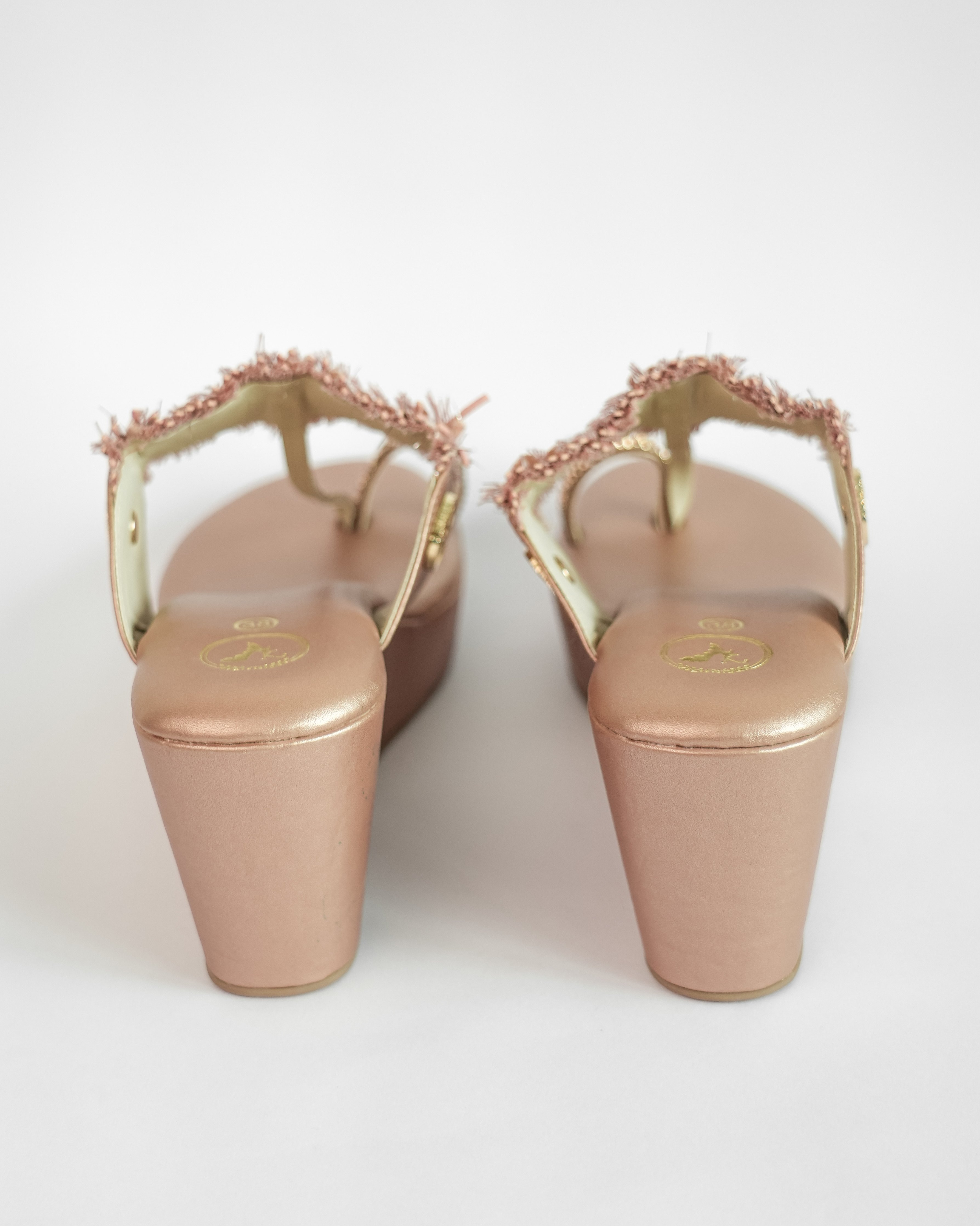 ROSE GOLD KOHLAPURI WEDGE