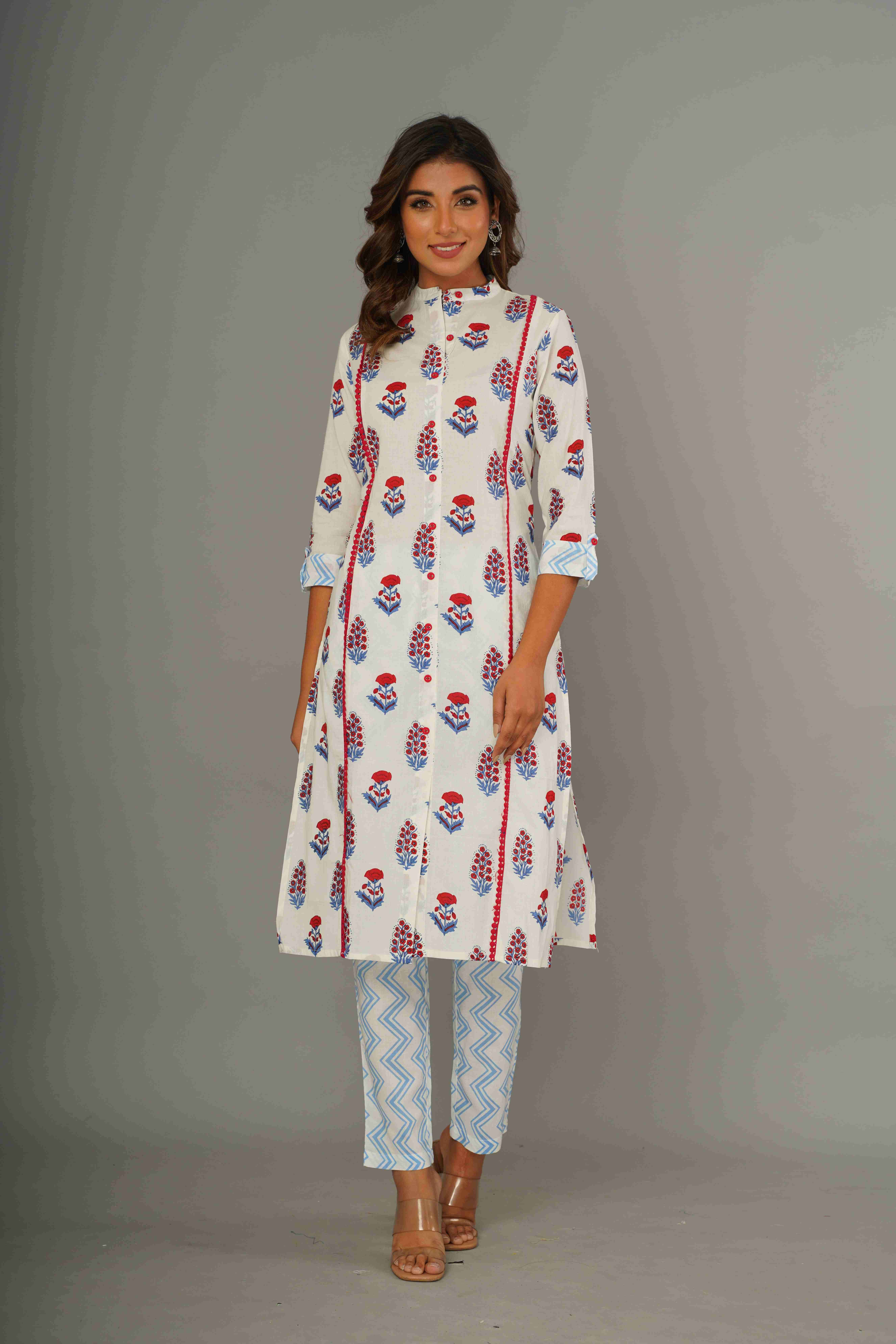 White Printed Ethnic Sets
