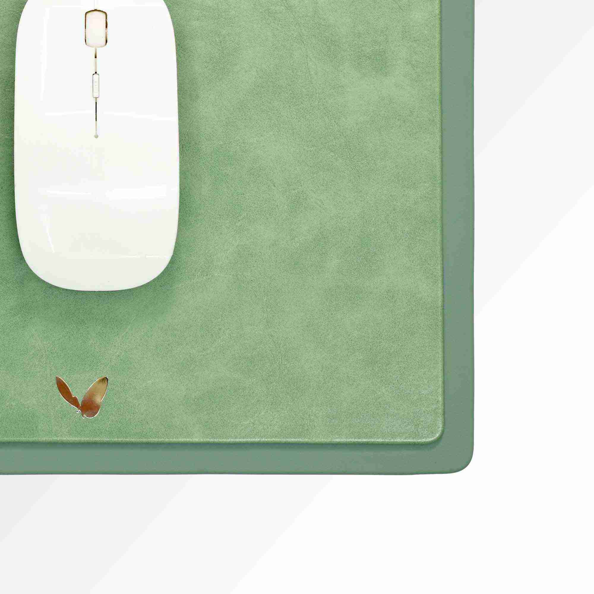 Rectangular Mouse Pad in Faux Leather | Rigid | 11×9 Inches | Moderno | Sea Green