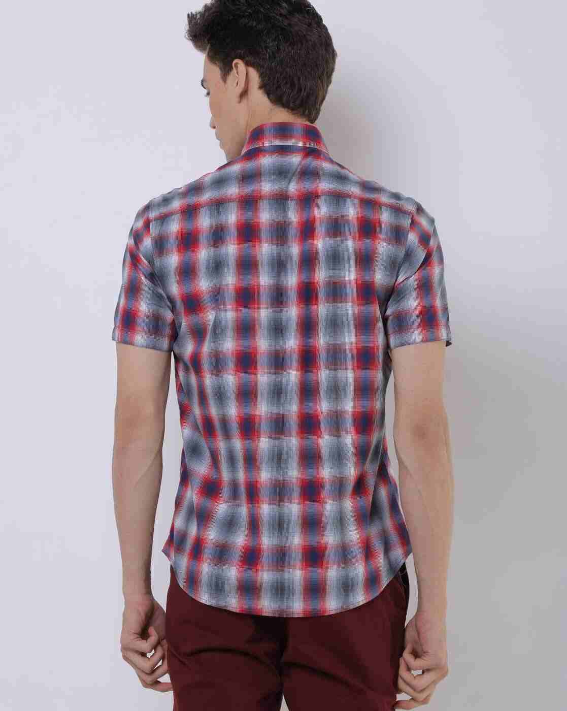 JOHN PLAYERS JEANS | Checked Slim Shirt with Patch Pocket|1