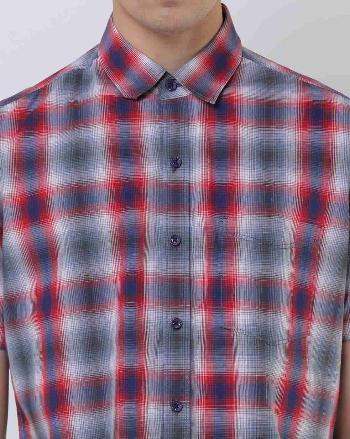 JOHN PLAYERS JEANS | Checked Slim Shirt with Patch Pocket|2