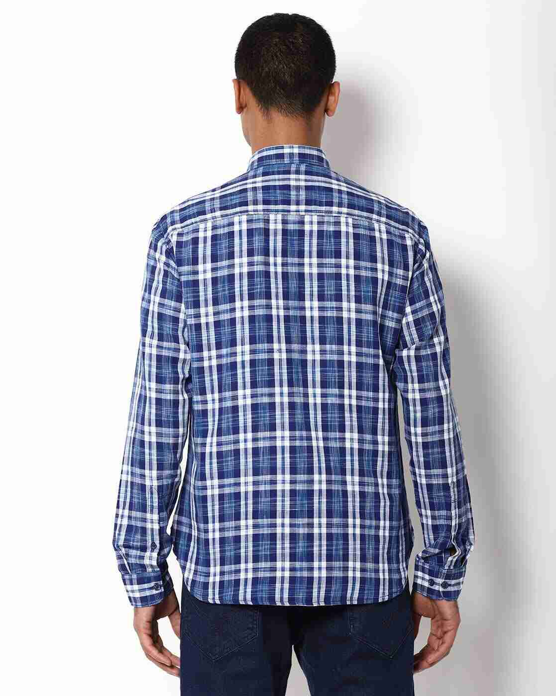 JOHN PLAYERS JEANS | Checked Slim Fit Shirt with Patch Pocket|1