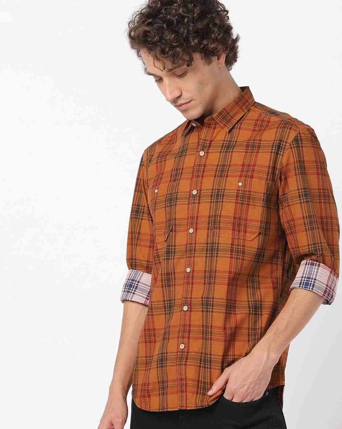 JOHN PLAYERS JEANS | Checked Slim Fit Shirt with Patch Pockets|0