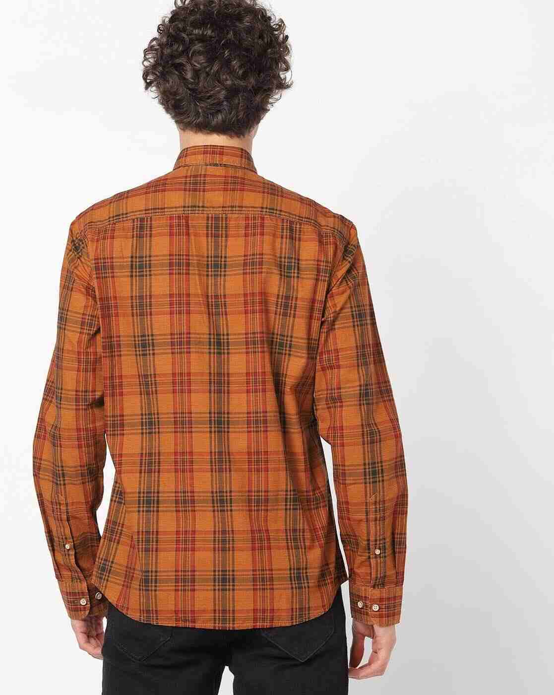 JOHN PLAYERS JEANS | Checked Slim Fit Shirt with Patch Pockets|1