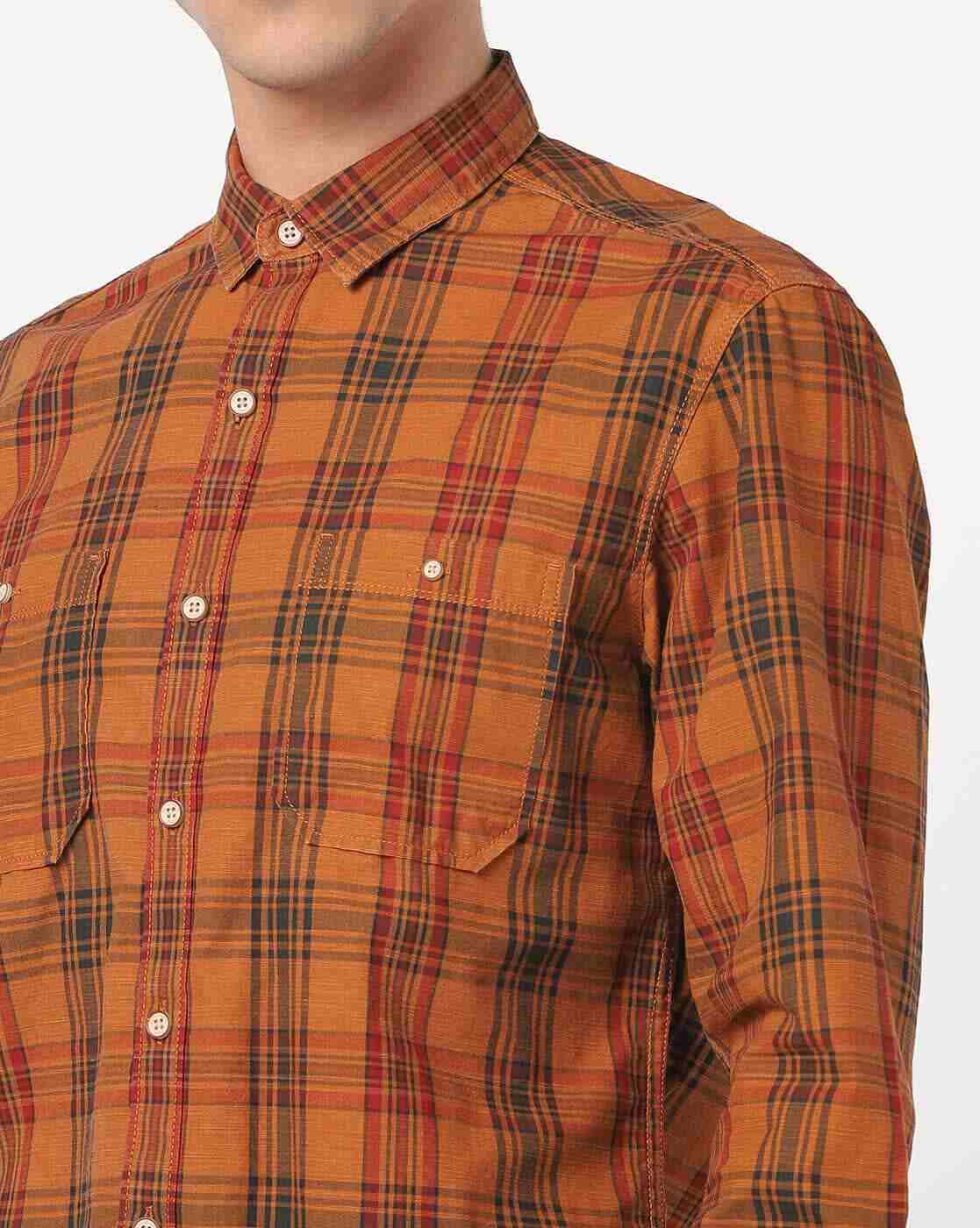 JOHN PLAYERS JEANS | Checked Slim Fit Shirt with Patch Pockets|2