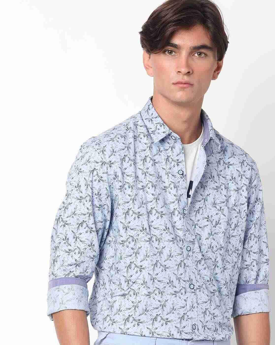 JOHN PLAYERS JEANS | Men Printed Extra Slim Fit Shirt with Patch Pocket|0