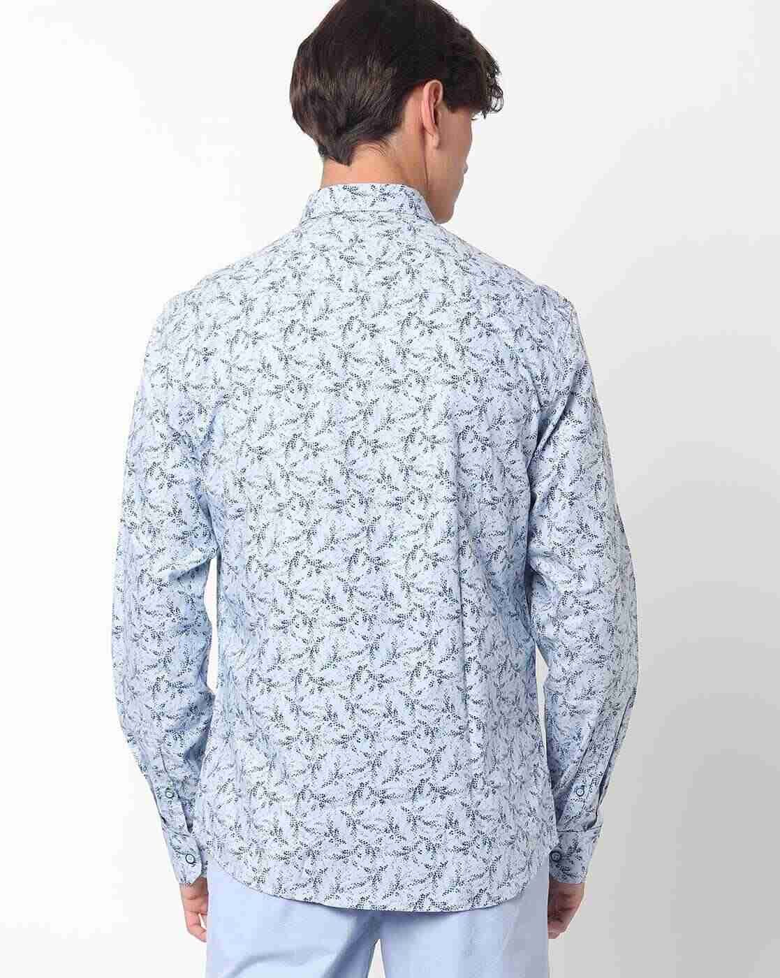 JOHN PLAYERS JEANS | Men Printed Extra Slim Fit Shirt with Patch Pocket|1
