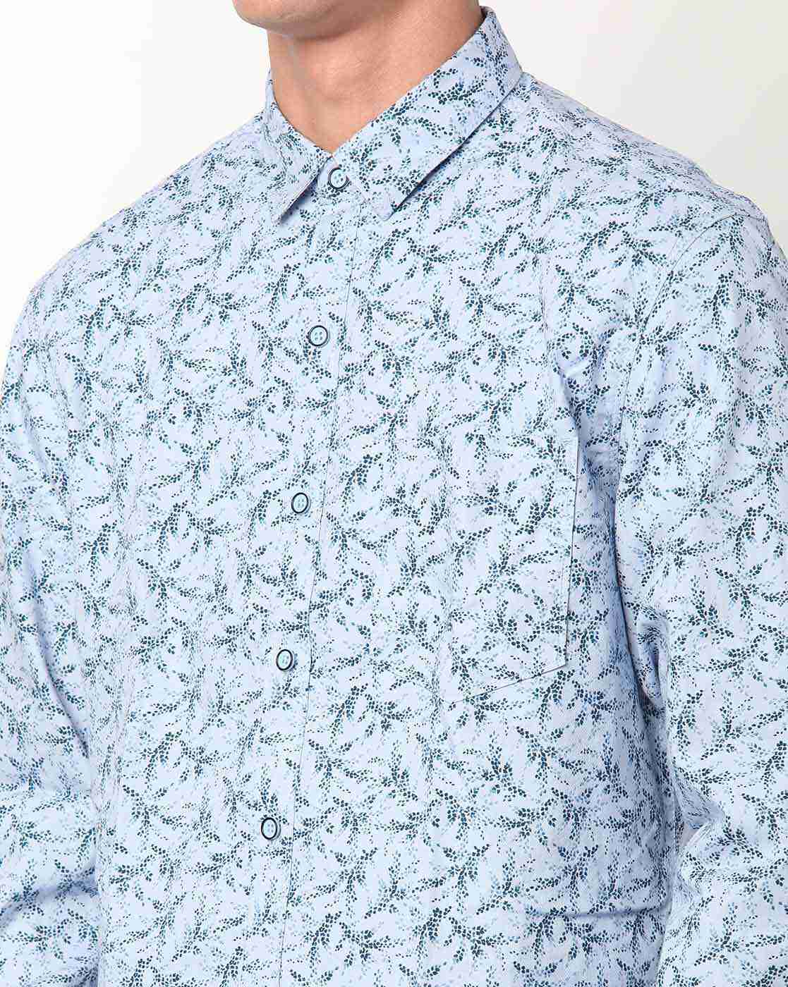 JOHN PLAYERS JEANS | Men Printed Extra Slim Fit Shirt with Patch Pocket|2