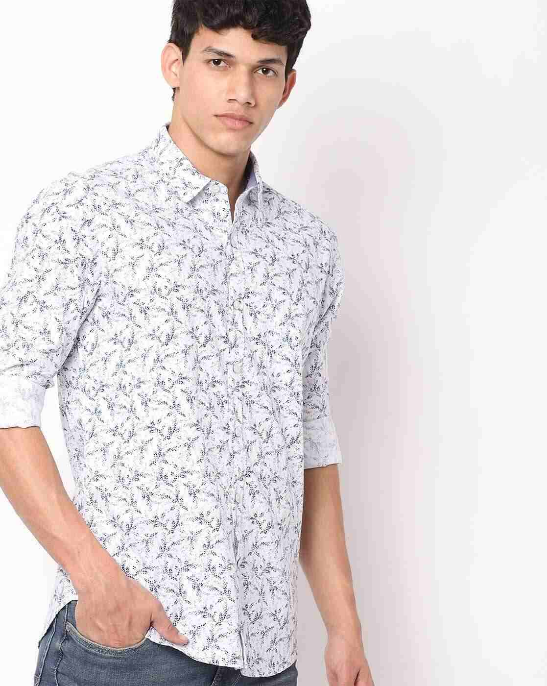 Printed Extra Slim Fit Shirt with Patch Pocket