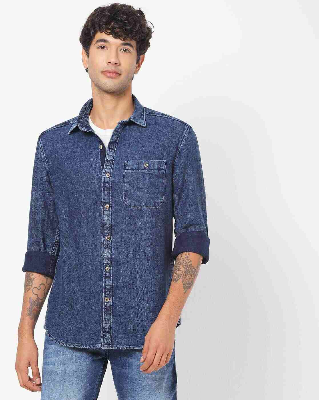 JOHN PLAYERS JEANS | Slim Fit Shirt with Patch Pocket|0