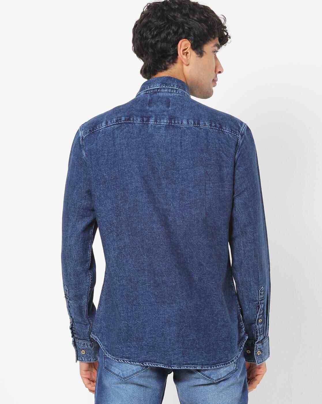 JOHN PLAYERS JEANS | Slim Fit Shirt with Patch Pocket|1