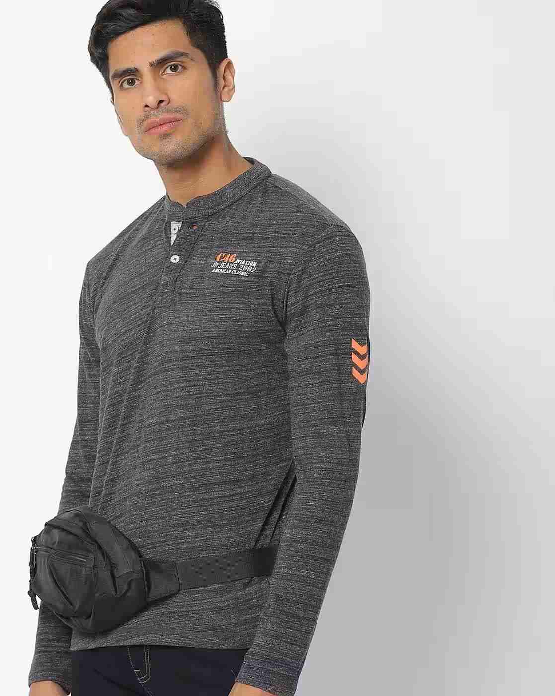 JOHN PLAYERS JEANS | Heathered Slim Fit Henley T-shirt|0