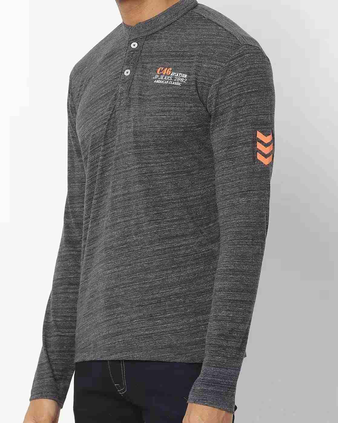 JOHN PLAYERS JEANS | Heathered Slim Fit Henley T-shirt|2