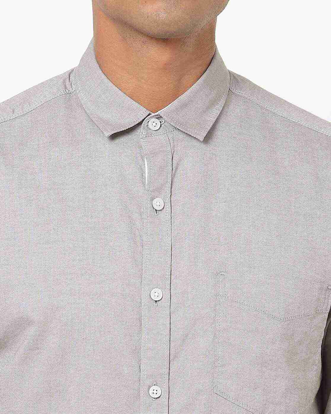 JOHN PLAYERS JEANS | Men Slim Fit Shirt with Patch Pocket|3