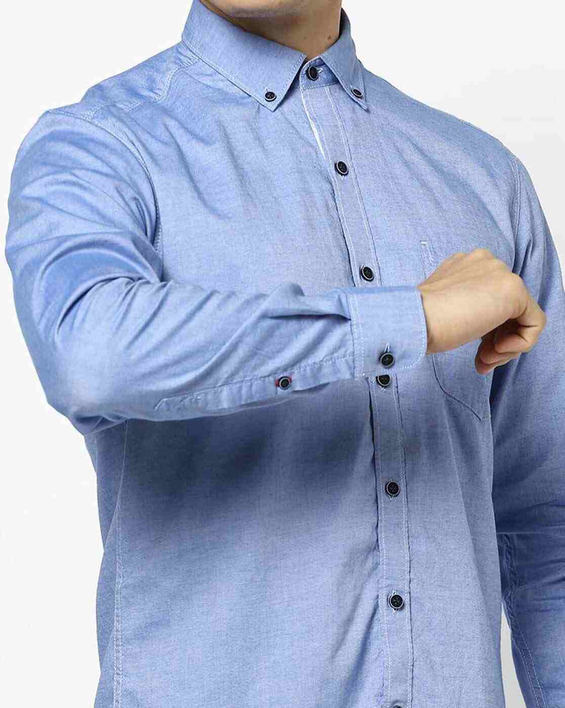 JOHN PLAYERS JEANS | Button-Down Slim Fit Shirt with Patch Pocket|2