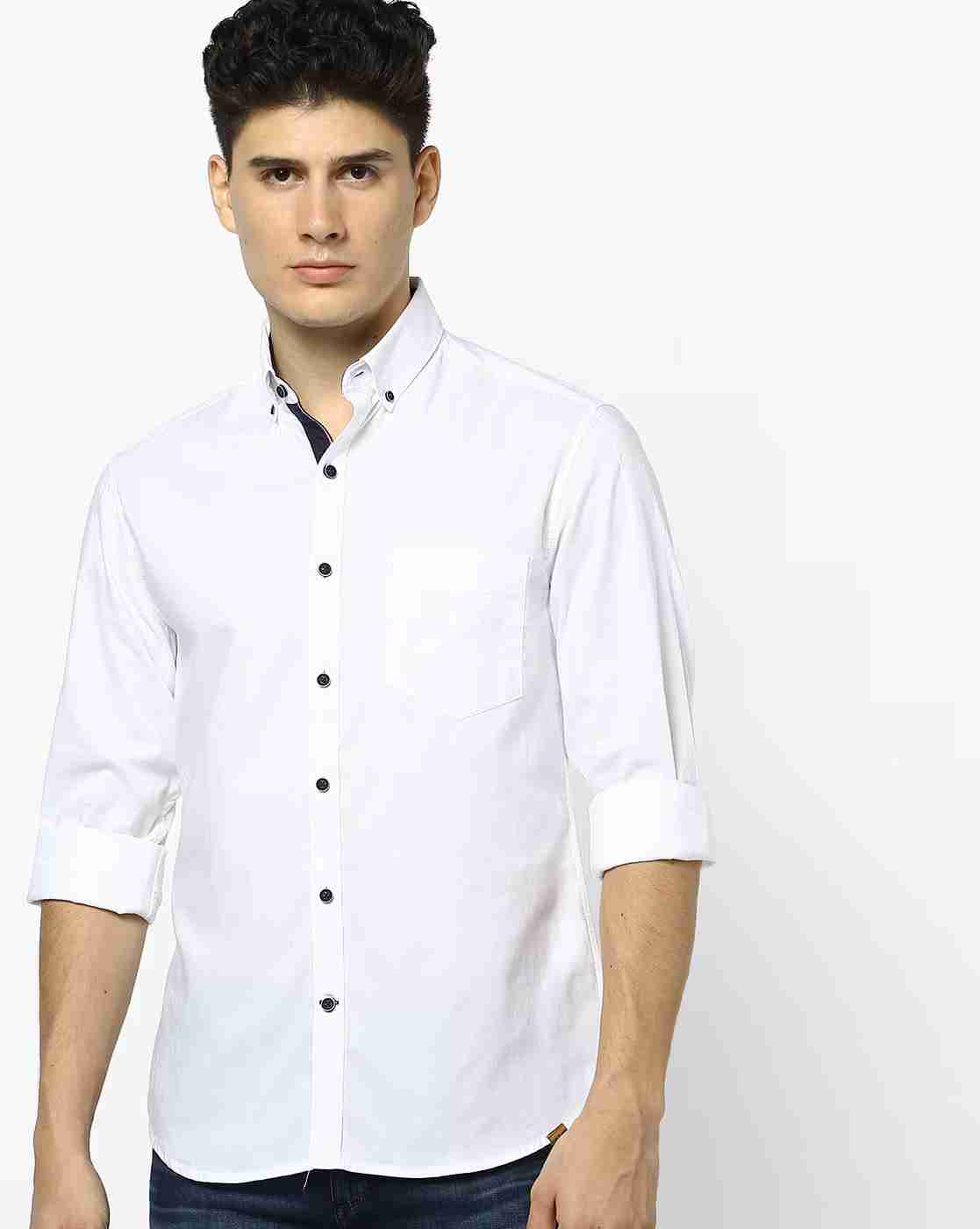 Button-Down Slim Fit Shirt with Patch Pocket