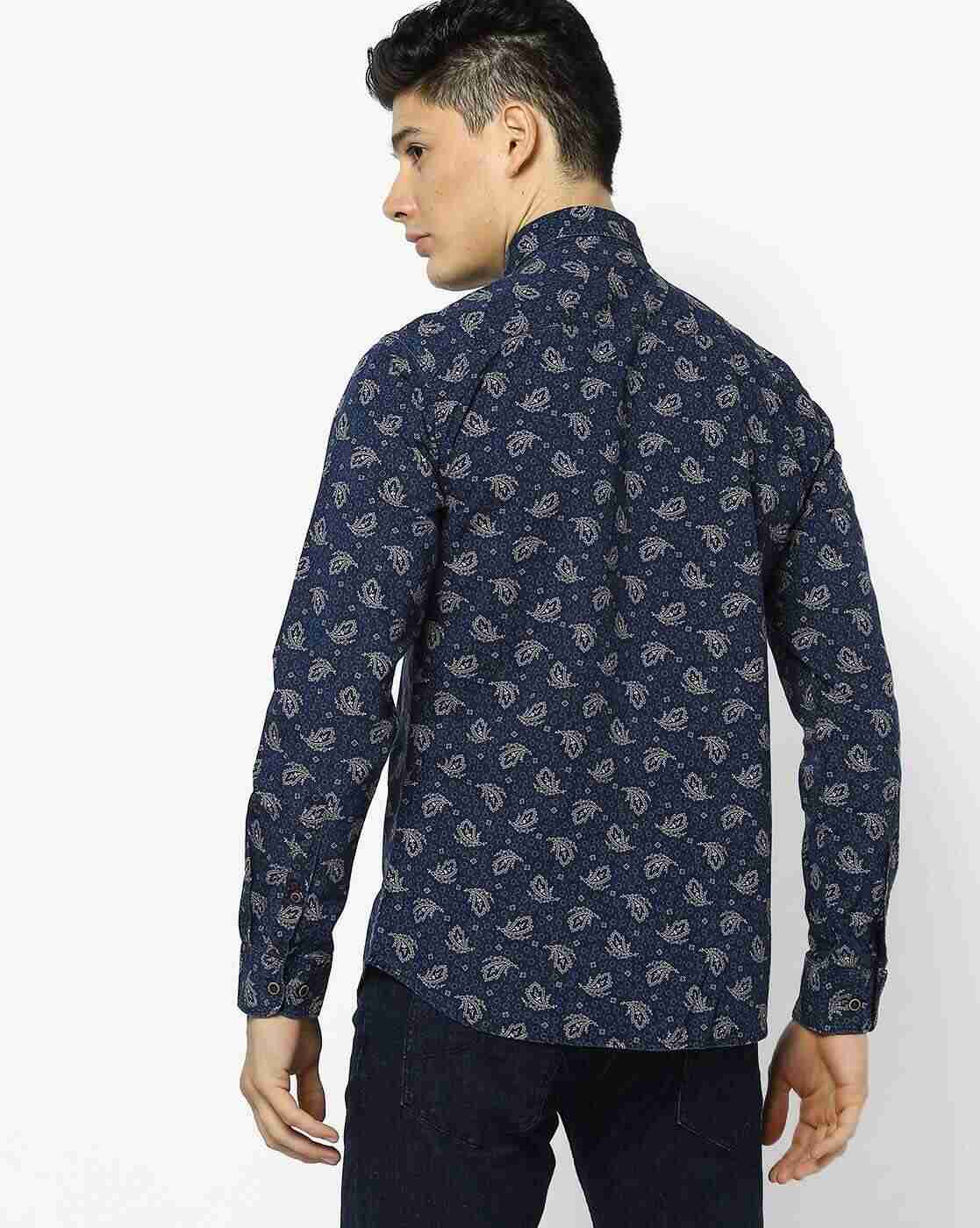 JOHN PLAYERS JEANS | Printed Slim Fit Shirt with Patch Pocket|1