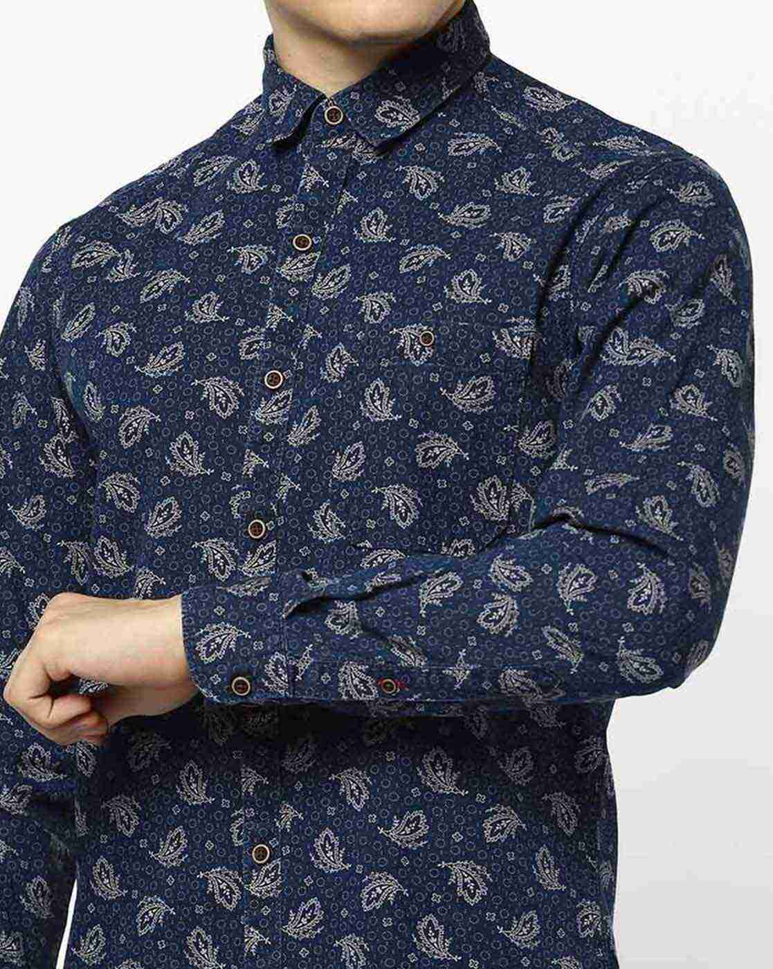JOHN PLAYERS JEANS | Printed Slim Fit Shirt with Patch Pocket|2