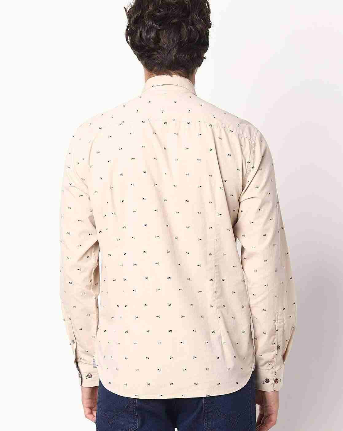 JOHN PLAYERS JEANS | Printed Slim Fit Shirt with Patch Pocket|1