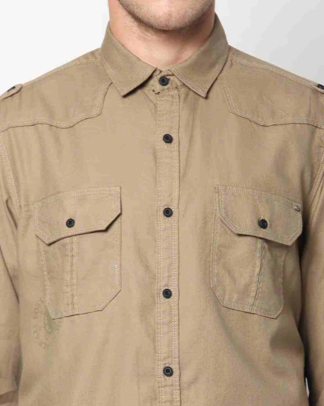 JOHN PLAYERS JEANS | Extra Slim Fit Shirt with Buttoned Flap Pockets|2