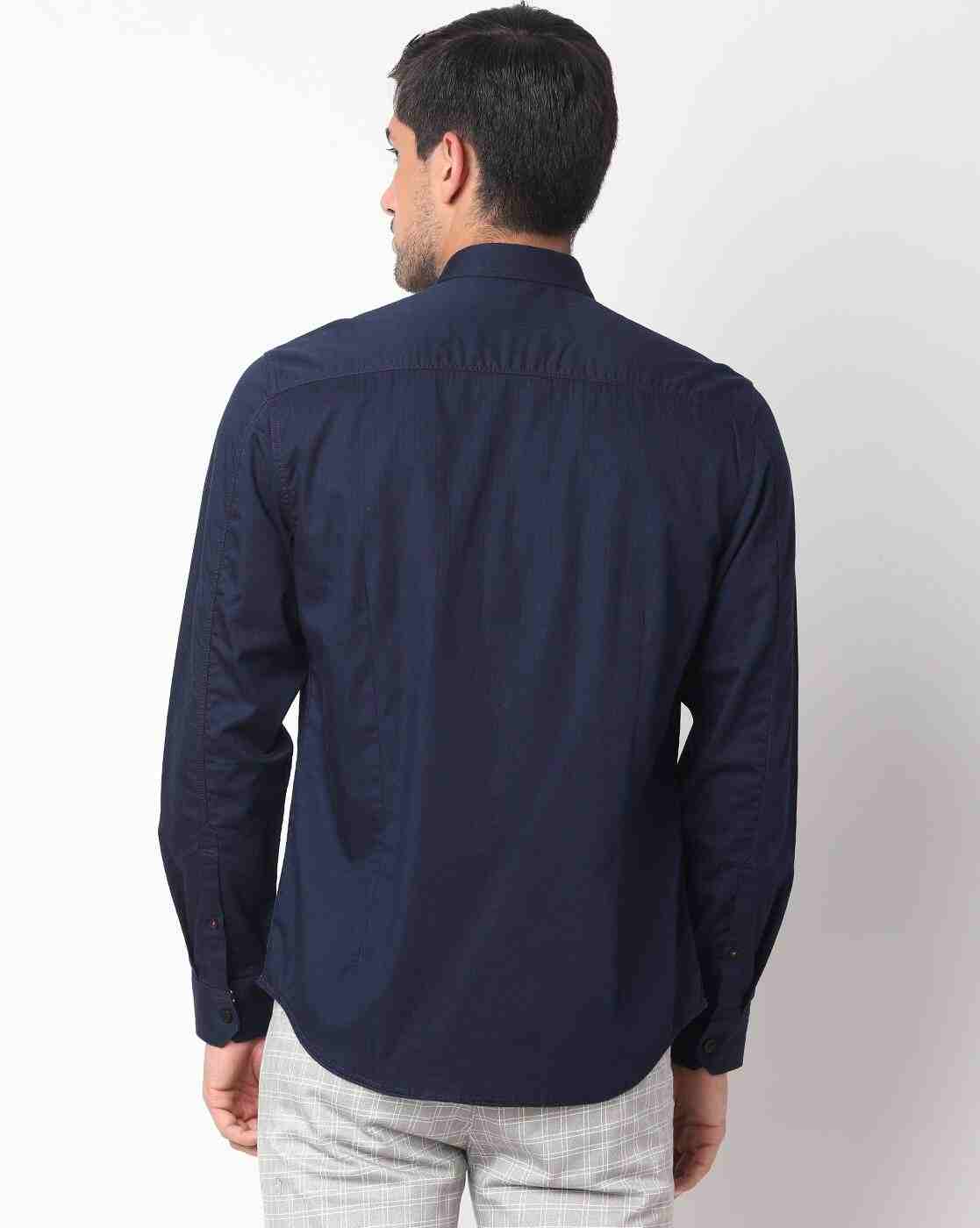 JOHN PLAYERS JEANS | Men Slim Fit Shirt with Buttoned Flap Pockets|1