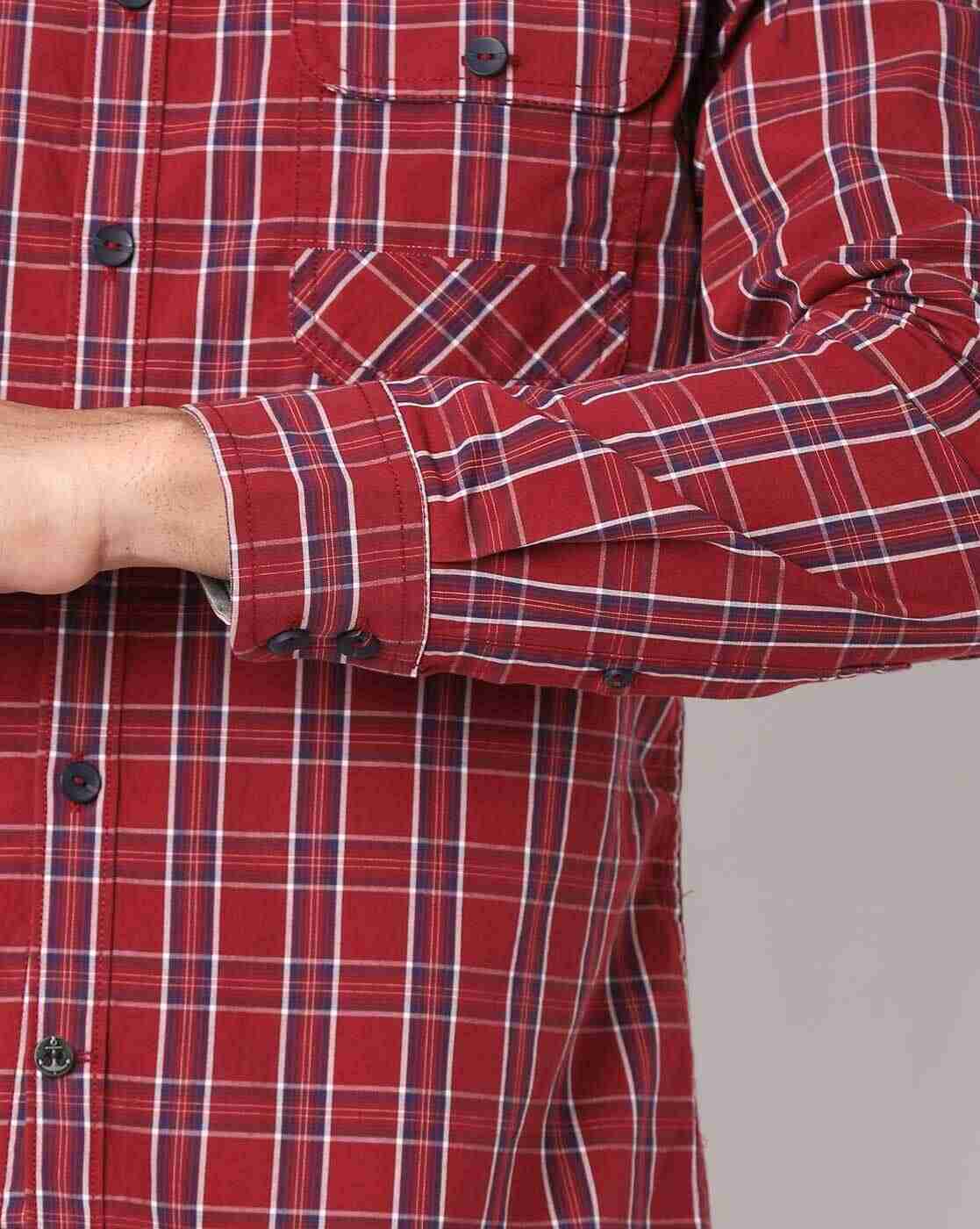 JOHN PLAYERS JEANS | Checked Slim Fit Shirt with Patch Pocket|3