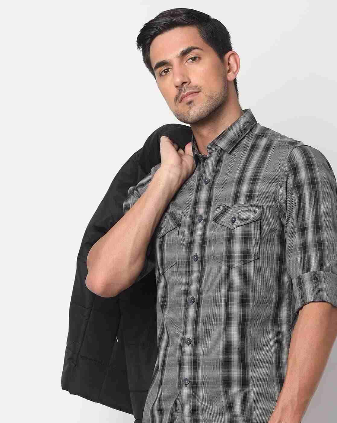 Men Checked Slim Fit Shirt