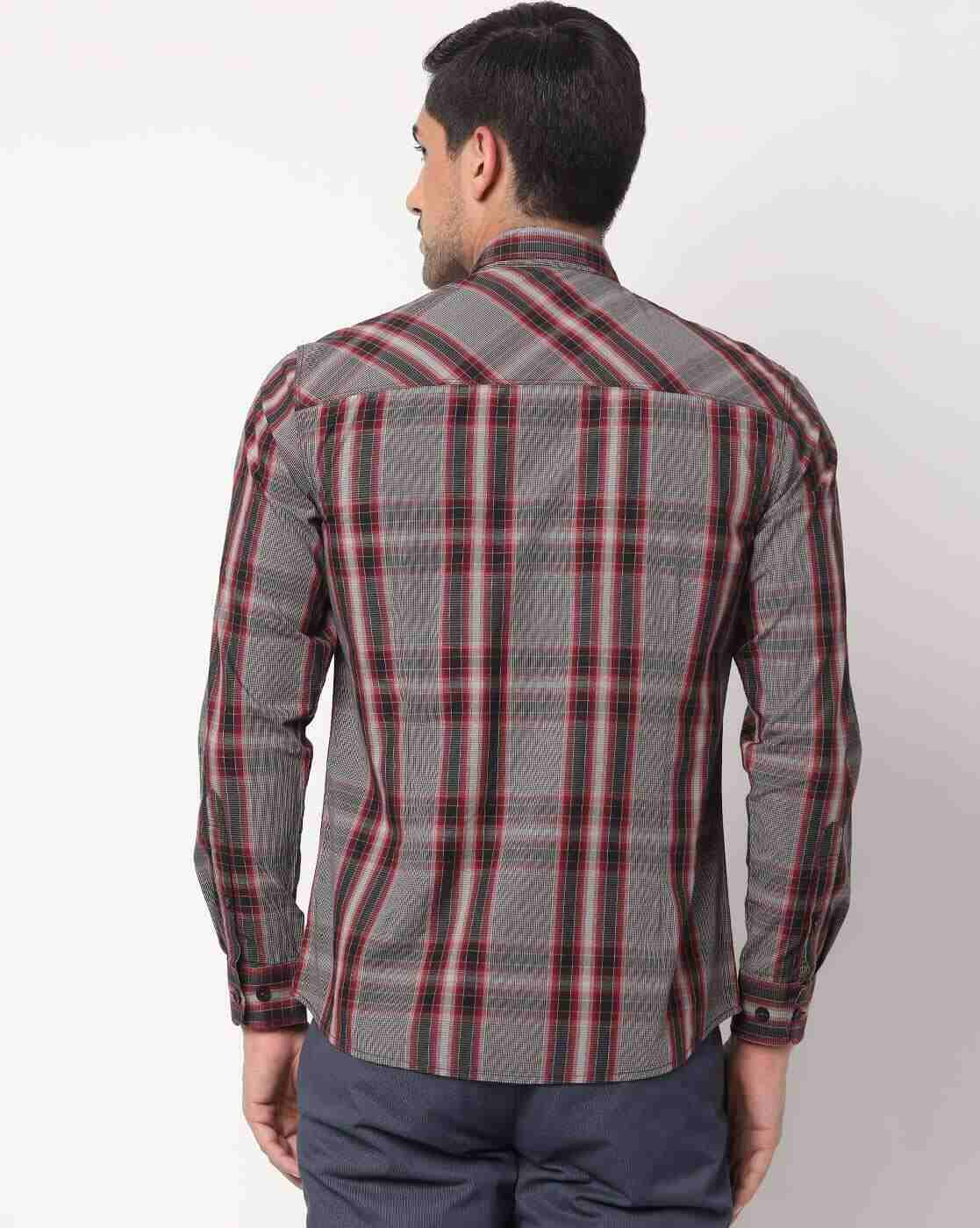 JOHN PLAYERS JEANS | Men Checked Slim Fit Shirt|1