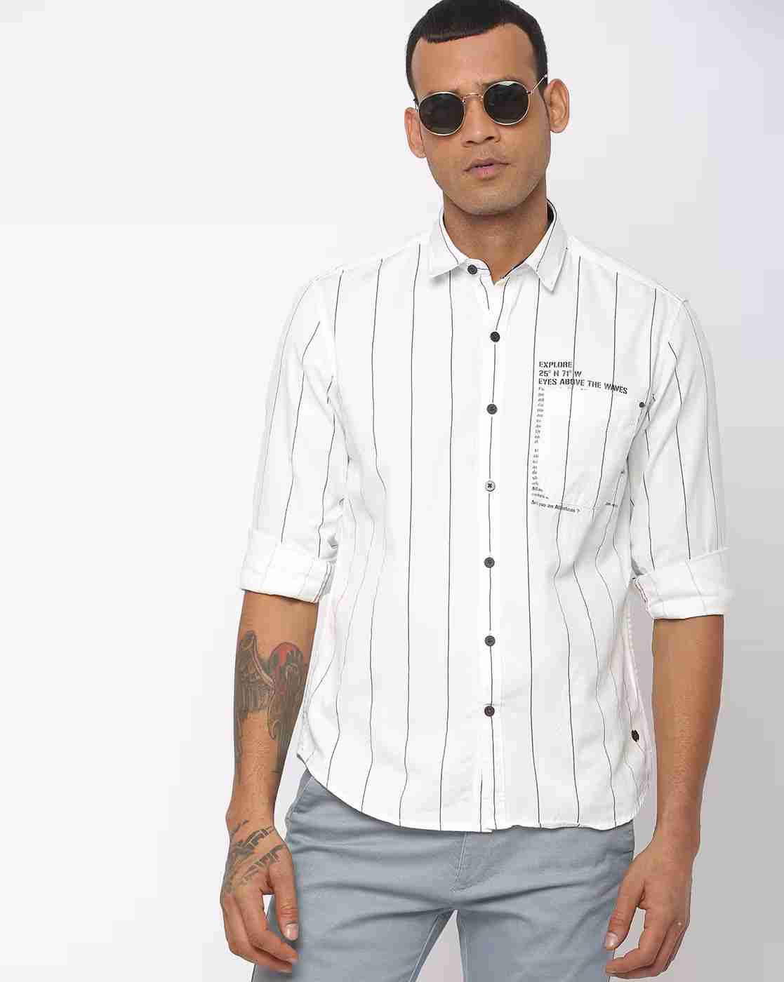 Striped Extra Slim Fit Cotton Shirt