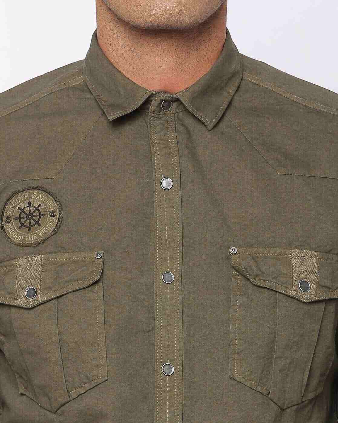 JOHN PLAYERS JEANS | Extra Slim Fit Cotton Shirt with Flap Pockets|2