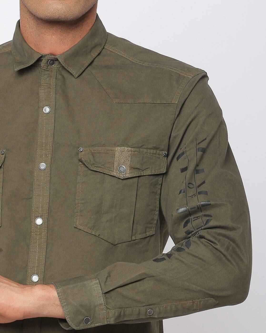 JOHN PLAYERS JEANS | Extra Slim Fit Cotton Shirt with Flap Pockets|3