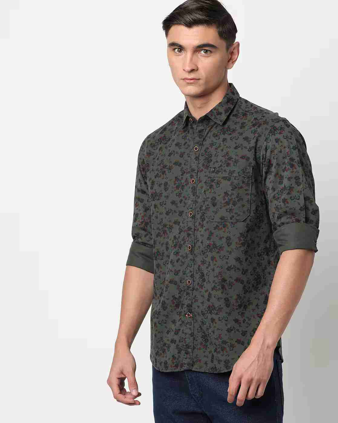 JOHN PLAYERS JEANS | Extra Slim Fit Floral Print Shirt|0