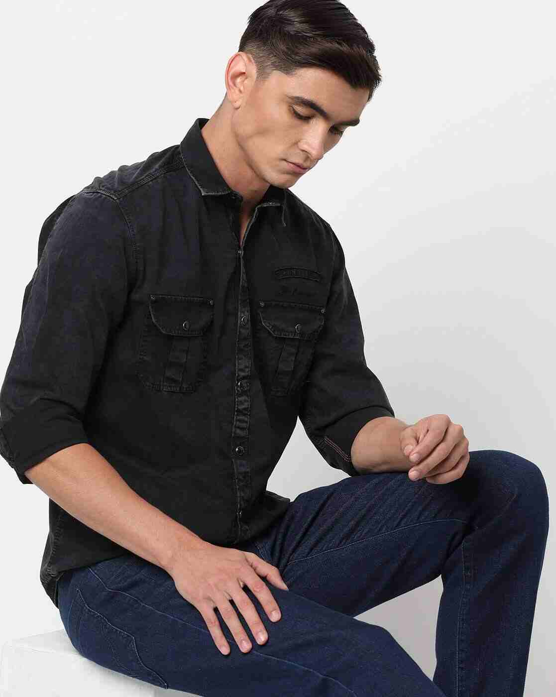 JOHN PLAYERS JEANS | Extra Slim Fit Washed Shirt|0