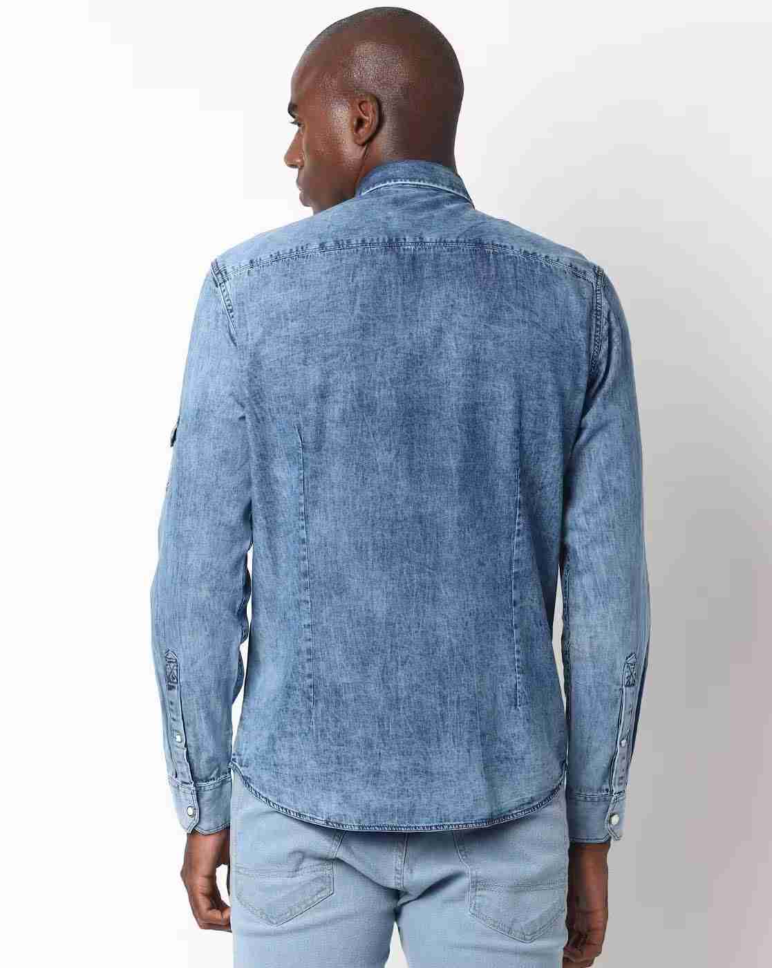 JOHN PLAYERS JEANS | Extra Slim Fit Washed Shirt|1