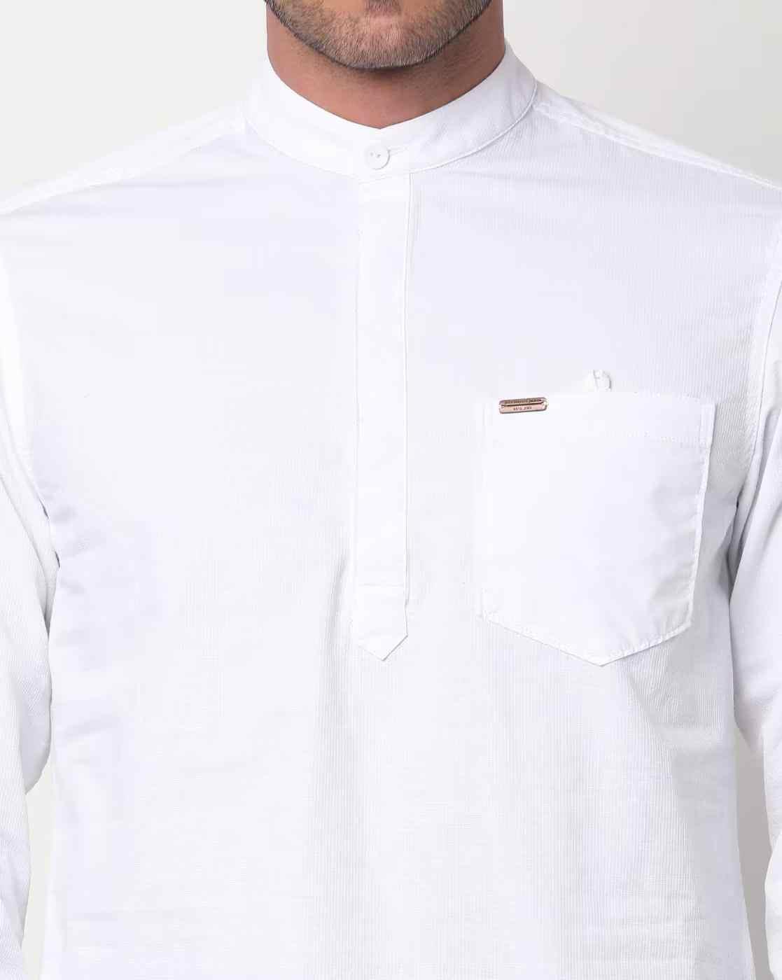 JOHN PLAYERS JEANS | Slim Fit Shirt with Band Collar|2