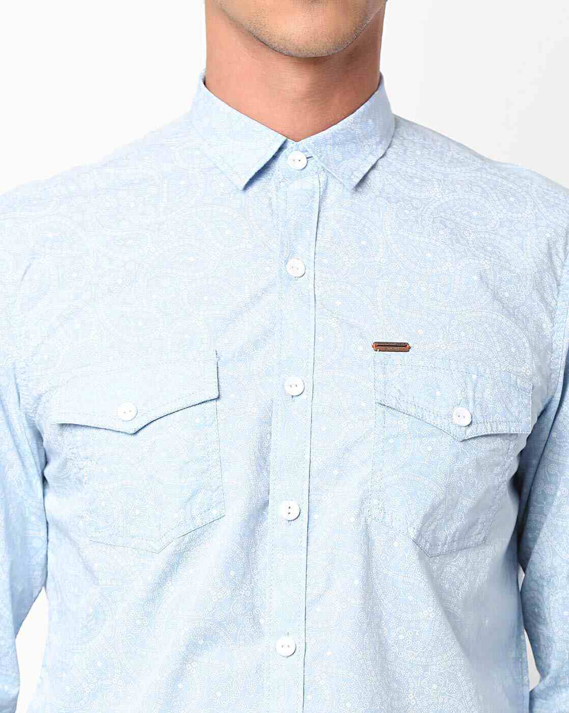 JOHN PLAYERS JEANS | Paisley Print Slim Fit Shirt with Flap Pockets|2