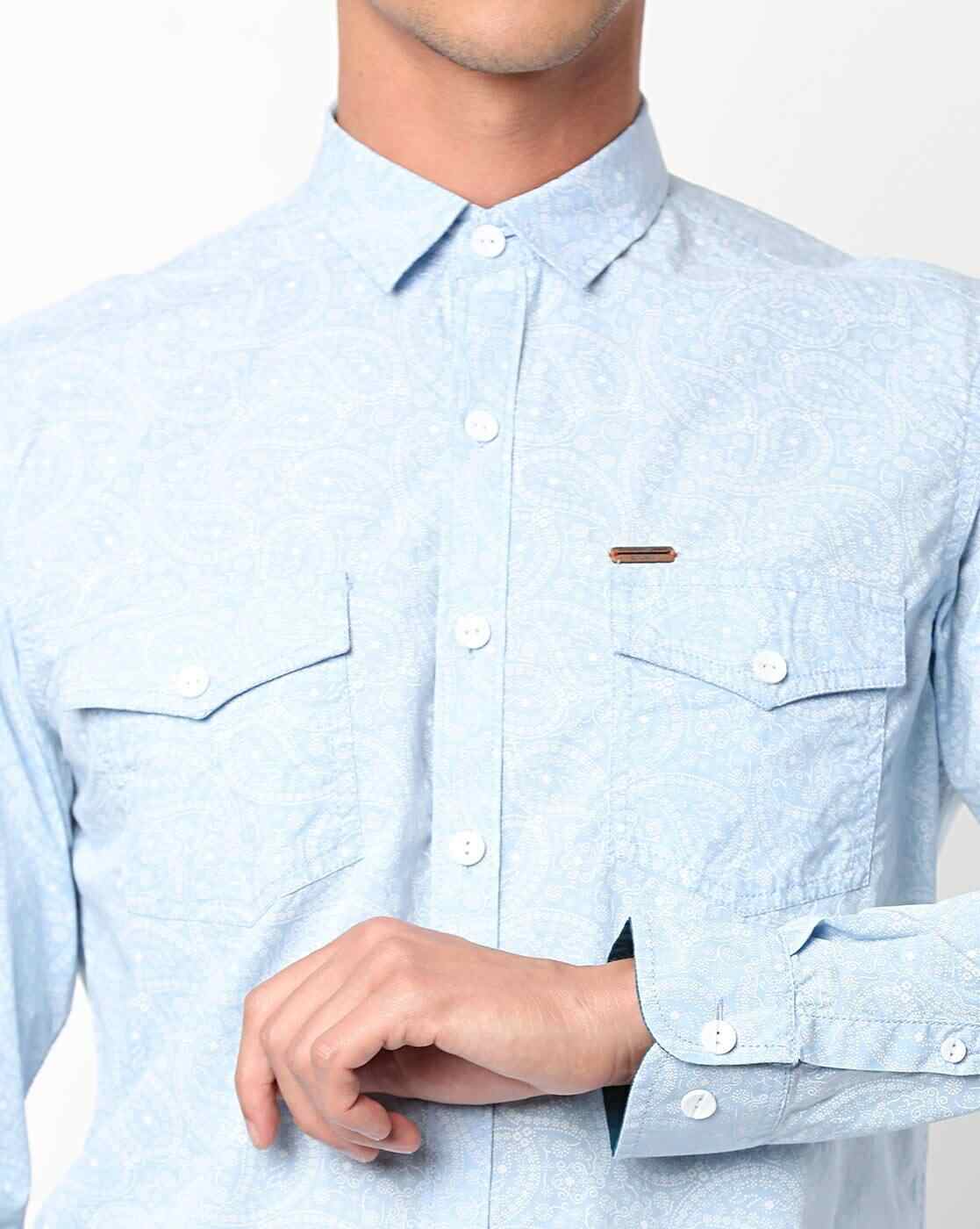 JOHN PLAYERS JEANS | Paisley Print Slim Fit Shirt with Flap Pockets|3