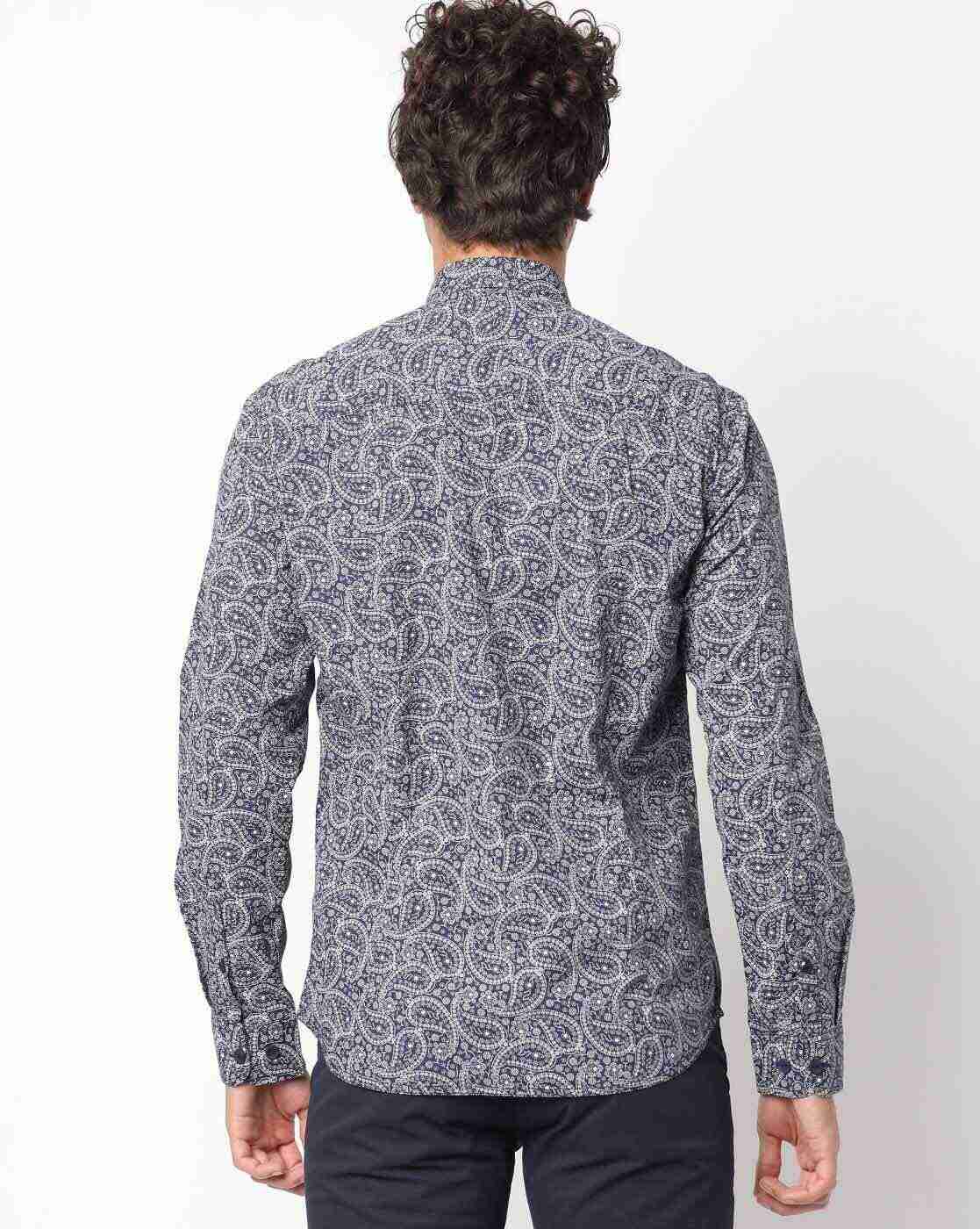 JOHN PLAYERS JEANS | Paisley Print Slim Fit Shirt with Flap Pockets|1