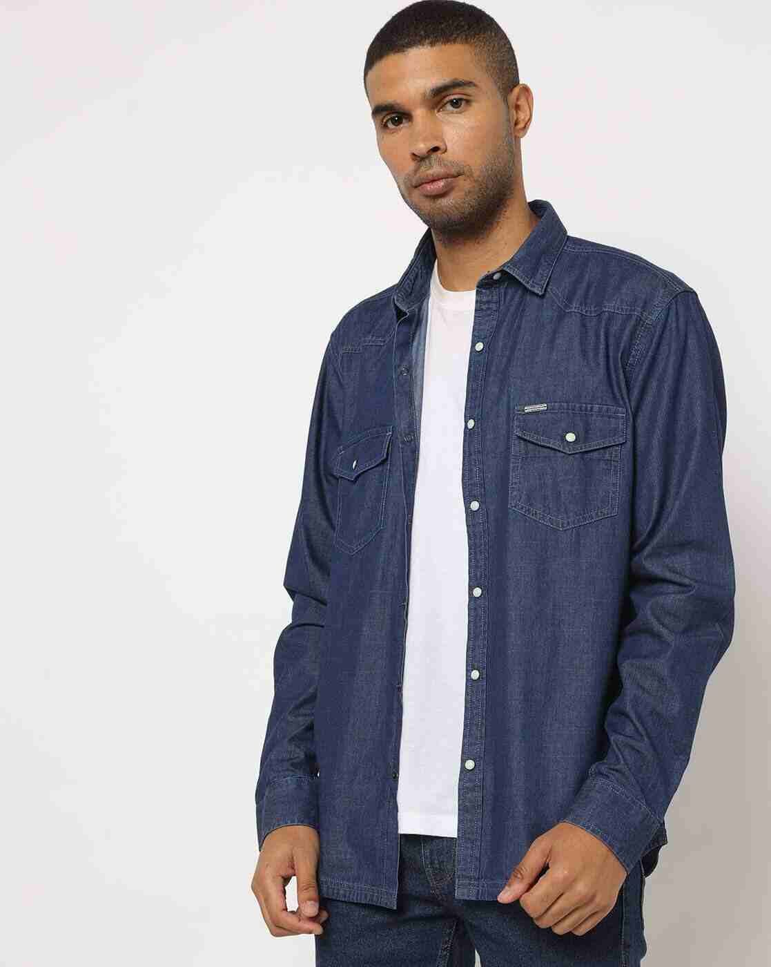 JOHN PLAYERS JEANS | Men Slim Fit Shirt with Flap Pockets|0