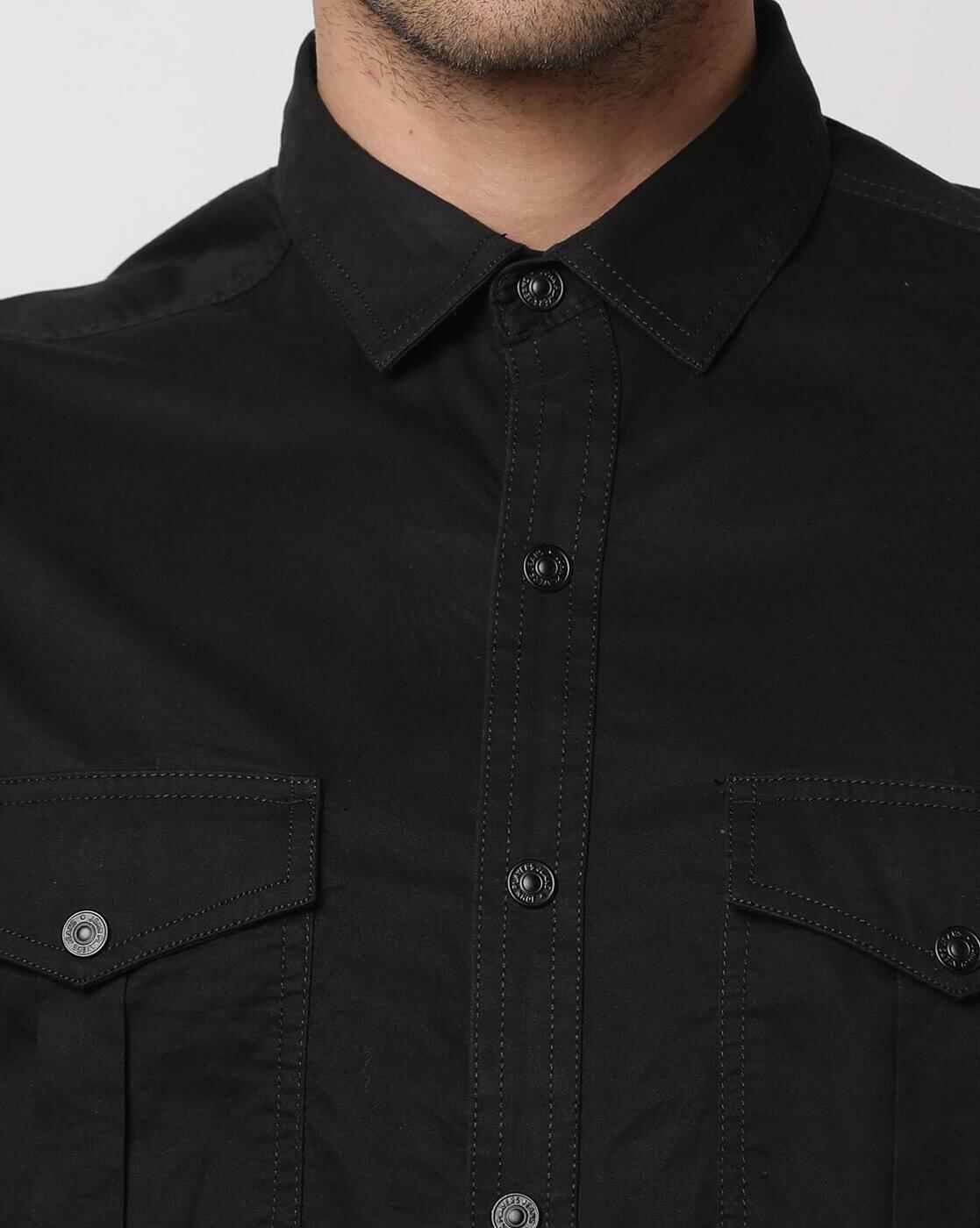JOHN PLAYERS JEANS | Men Cutaway Collar Slim Fit Shirt|3