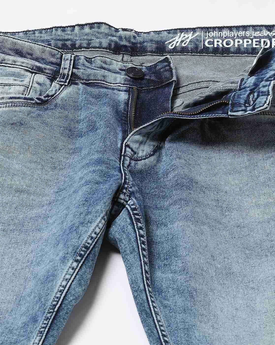 JOHN PLAYERS JEANS | Men Heavily Washed Cropped Fit Jeans|4