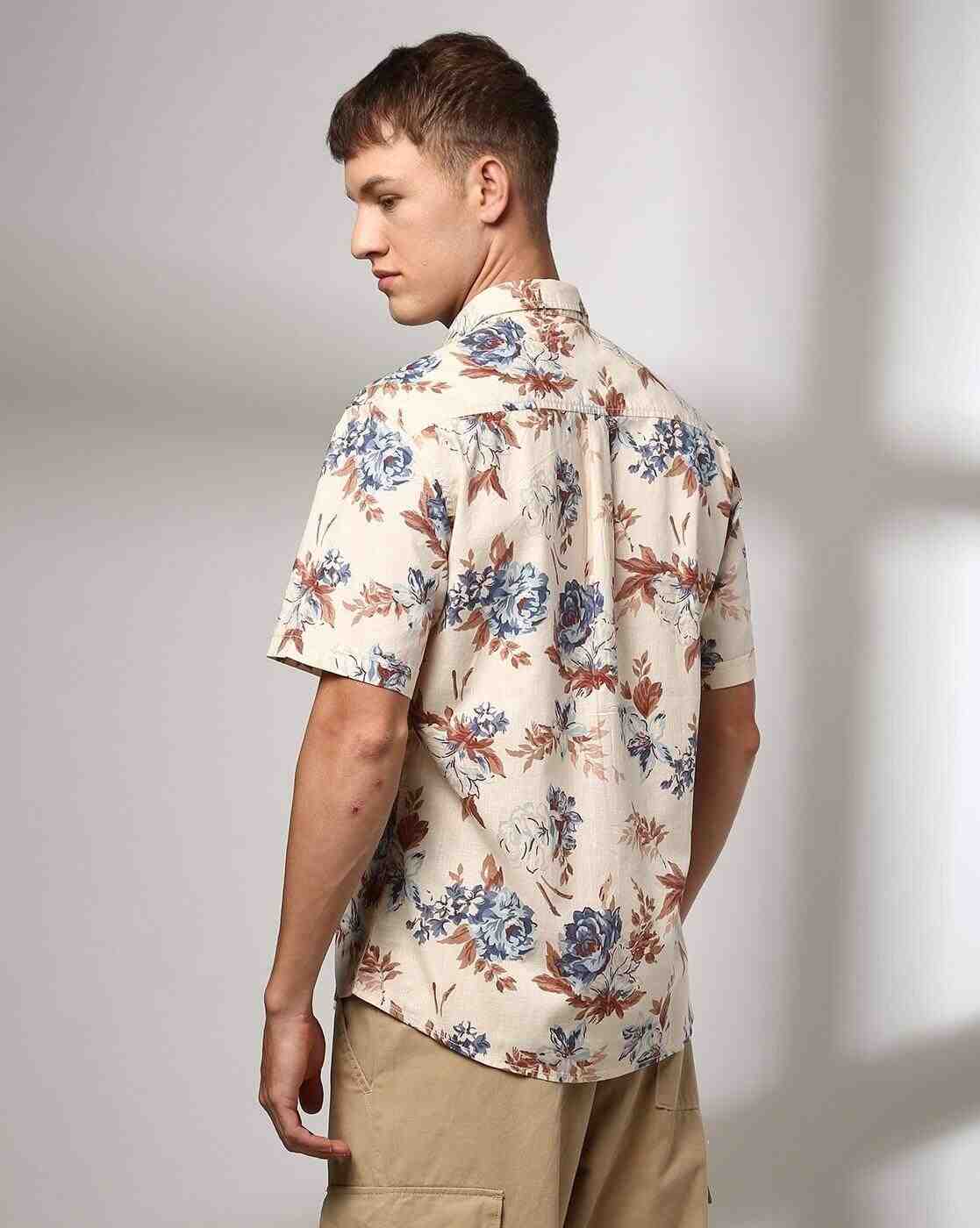 JOHN PLAYERS JEANS | Men Floral Print Relaxed Fit Shirt|2