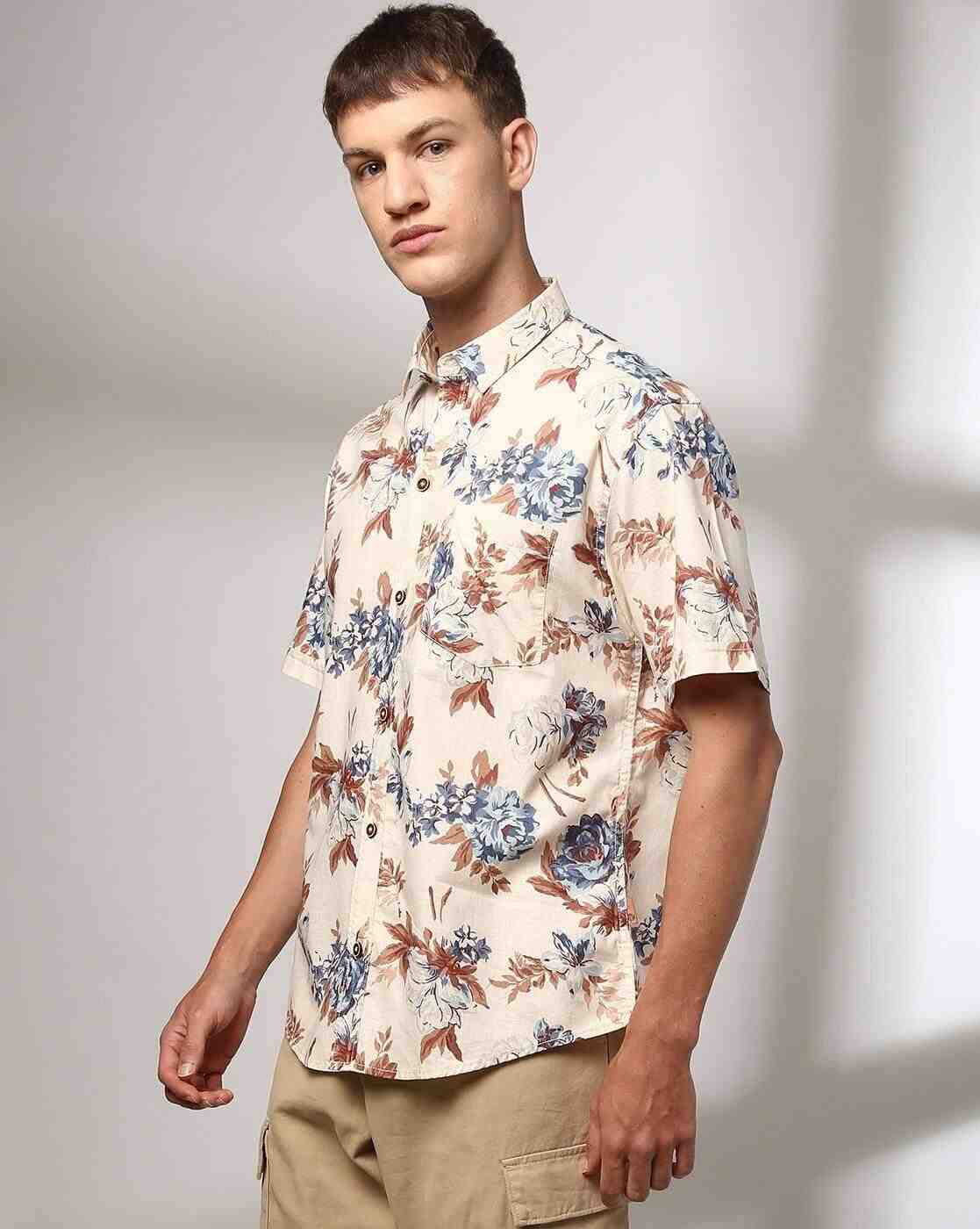 JOHN PLAYERS JEANS | Men Floral Print Relaxed Fit Shirt|3